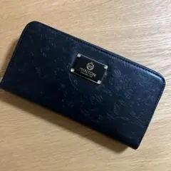 美品★MINTON ミントン ラウンド長財布 ブラック レディース