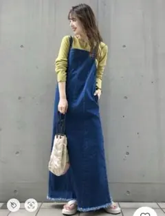 Kastane ストレッチデニムフリンジジャンスカ