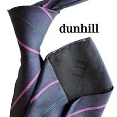 dunhill ダンヒル　ストライプ柄　レジメンタルタイネクタイ ネイビー　紺