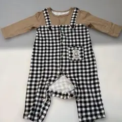 サロペット風前開きカエルロンパース サイズ80