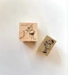 BOUS スタンプ「Welcome!*カーテンを開けて♪」作家はんこ