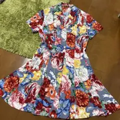 KENZO paris ヴィンテージ レトロ　フレア　ワンピース　　❤️のサムネイル