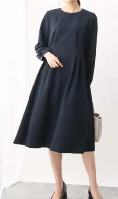 値下げ中【新品】MICHEL KLEIN ダブルクロスウエストタックワンピース