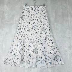 ♪プロポーション　ブラーリー　マーメイド　スカート　フレア　シフォン　白青