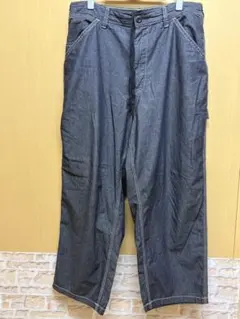 ブルーデニム風カーゴパンツ ジッパー付き