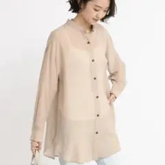 DouDou シアーシャツ ベージュ