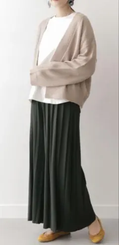 URBAN RESEARCH プリーツニットワイドパンツ 黒 FREE