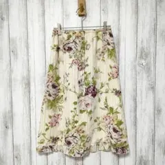 LEST ROSE　レストローズ　(M)　花柄 スカート　ドローコード