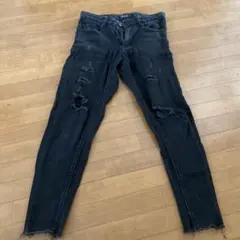 ダメージ加工ダークブルースキニーデニム