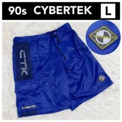 90s CYBERTEK ハーフパンツ カーゴショーツ L サイバーテック 青