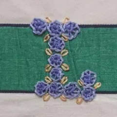 【文庫本】ブックカバー（Ｌの刺繍・青紫）