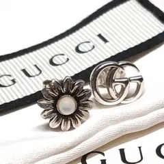 GUCCI グッチ フラワー ダブルG スタッズ ピアス SILVER 925 - メルカリ