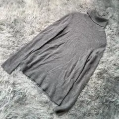 専用 ユニクロ エクストラファインメリノリブタートルネックセーター グレー サイ