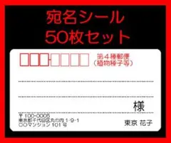 300円　50枚　大きめ☆宛名シール☆シンプル☆第4種郵便