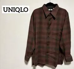 美品　UNIQLO フランネルチェックシャツ　レッド　XL オーバーサイズ