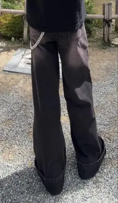 menes Pinkish Colossus Fit Jeans 紫　バギー