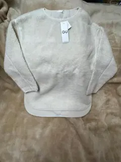 GU ボアクルーネック プルオーバー ナチュラル レディース 長袖ニット M