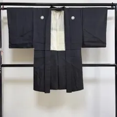 J*N様 ■E5538■アンティーク■正絹■黒　五つ紋　男物　袷　長羽織■丈10