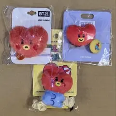 【BTS・BT21】TATA ぬいぐるみシュシュ&ヘアーポニー(3点セット)