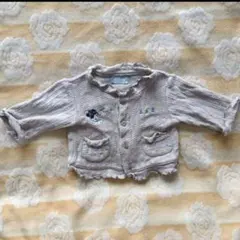 Disney ベビーカーディガン ミッキー グレー 60