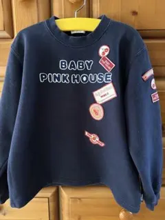 BABY PINK HOUSE アップリケ紺色トレーナー