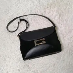 イタリア製■GHERARDINI ショルダーバッグ ブラック ベロア本革