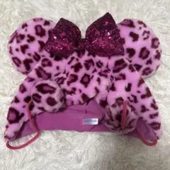 ミニー　ピンクヒョウ柄キャップ　ディズニー