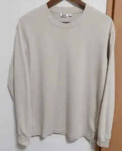 値下げ【数回着用】ユニクロU_エアリズムコットンクルーネックTシャツ_ナチュラル