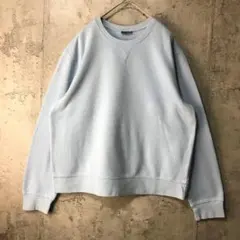 Y2485古着　トレーナー　スウェット　水色　無地　90s Y2K