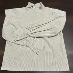 Désir et Raison ストライプ フリル 長袖ブラウス