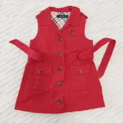 BURBERRY LONDON ジャンバースカート レッド 80cmのサムネイル