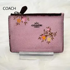 [未使用]COACH パスケース カードケース コインケース キーチェーン紫色