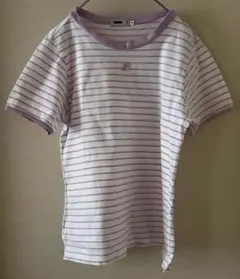 FILA フィラ Tシャツ レディース 半袖 ボーダー 白と紫 ブランド