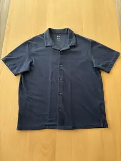 エアリズムコットンオープンカラーポロシャツ　ネイビー　Lサイズ