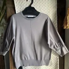 OPAQUE CLIP グレー 半袖ニット バルーンスリーブのサムネイル