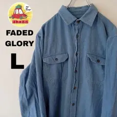 USA古着 FADEDGLORY ネルシャツ　L　ブルーのサムネイル