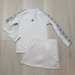 新品 アディダス セットアップ スカート 長袖 モックネック 春物入荷 ホワイト