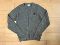 90s 米国製 IZOD（アイゾッド）アクリルカーディガン　M TALL　グレー