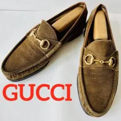 GUCCI ホースビット スエードローファー ブラウン GD金具 26.5
