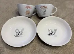 4点セット　スヌーピー　カフェカップ　マルチプレート