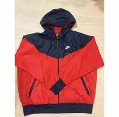 Nike フード付きナイロンジャケット 赤/ネイビー