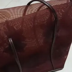 夏！シースルー バッグ レディース 薄茶色 ミニポーチ付 未使用