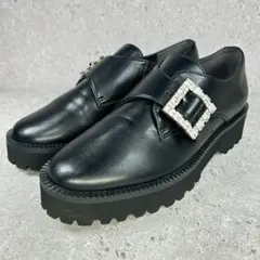 【美品】artemis by DIANA 厚底ビジューバックルローファー