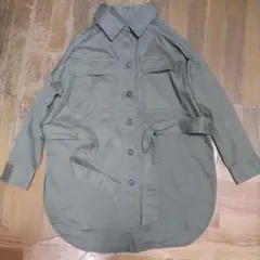 チャオパニック限定腰ベルト付きビッグシルエット長袖シャツ2XL色カーキ新品未使用
