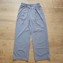 ☆UNIQLO☆くすみブルークレープジャージーストレートパンツ☆美品М☆