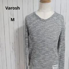 Varosh☆Vネック長袖カットソー　M　グレー　ミックス調　綿混　カジュアルのサムネイル
