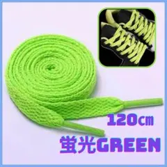 ナイキ アディダス 2本組 NB シンプル 靴紐 替え 120㎝ 黄緑 フラット