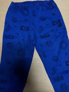 Santa Cruz 総柄スケーターパンツ ブルー サイズL シェフパンツ
