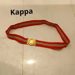 【美品】Kappa 赤×ベージュ　ゴールドバックル　ラバーベルト