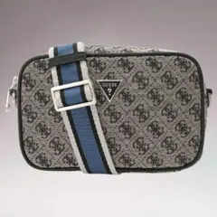 GUESS ショルダーバッグ 総柄 ブルー ストライプのサムネイル
